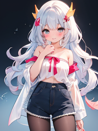 动漫风格的黑色打底袜与甜美少女头像